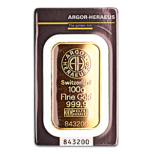 100 grams of argor-heraeus gold bar